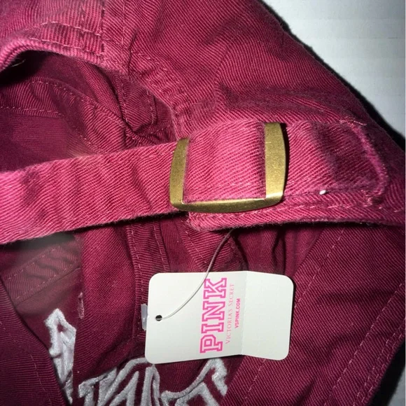 NEW PINK VICTORIA’S SECRET BURGUNDY BASEBALL CAP, MAROON SIGNATURE LOGO HAT NWT - Picture 12 of 12